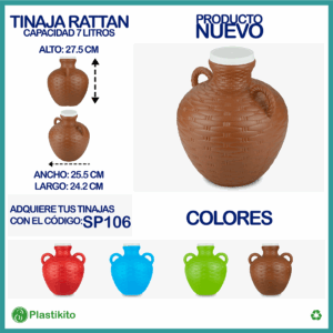 Tinaja Rattan 7 Litros